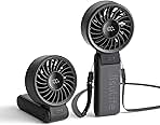 JISULIFE Handheld Fan Life7 – Ultimate Flexibility: High-Power Motor, LED Display, 19.5 Hrs Cooling, 5000mAh Rechargeable, 5-Speed, Foldable Design, 3-IN-1 Portable Fan for Travel Cruise Beach(Black)