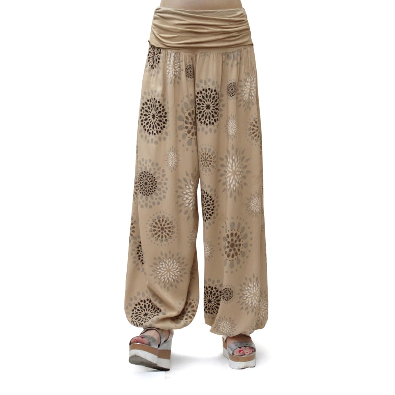 Glamexx24 Pantalones Yoga Mujer Pantalones Bombachos Casuales de Cintura Alta Pantalones Harem Playa Baggy Pants Danza Pilates, Estilos Sólidos y Estampados