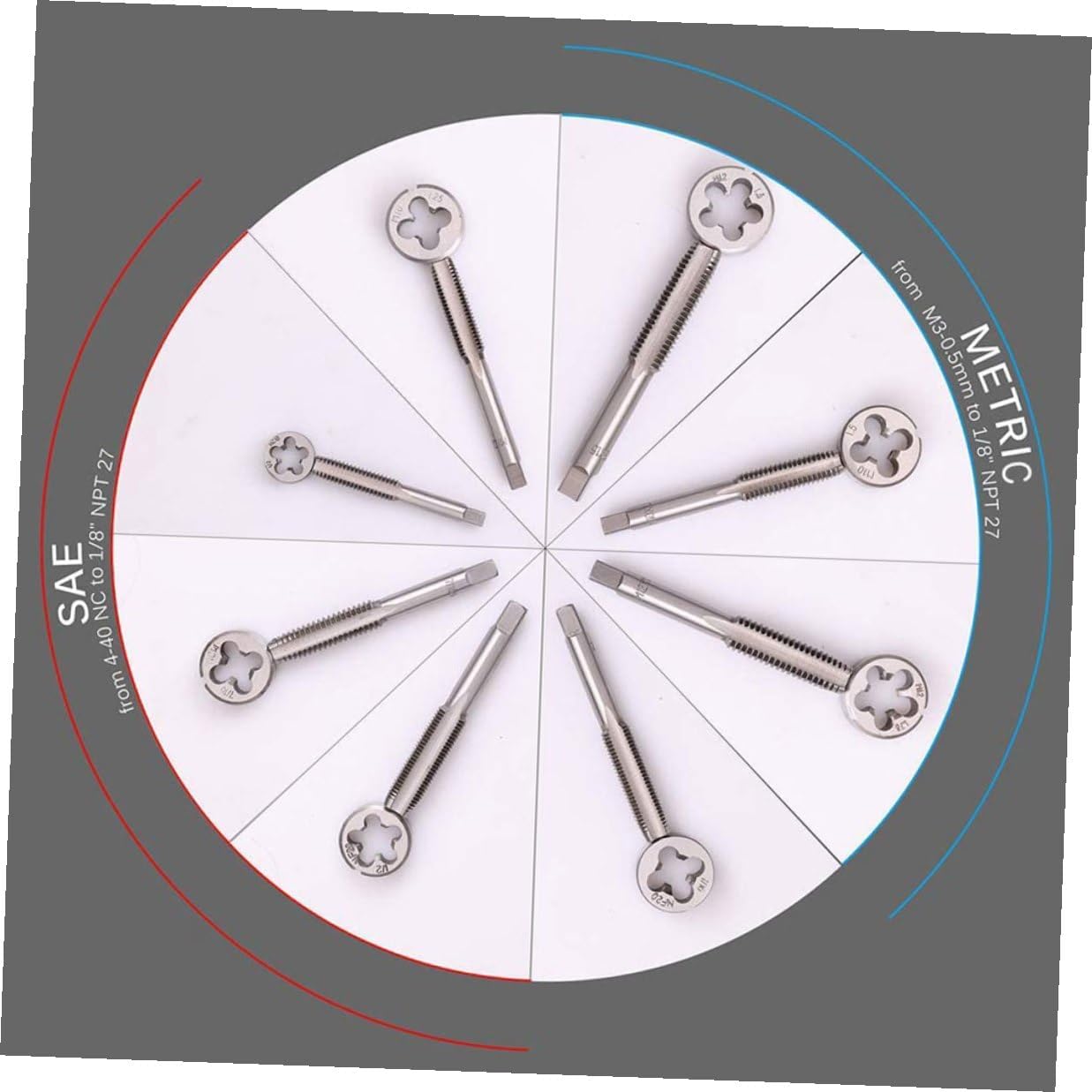 Vaguelly 110pcs Metric Steel Tap and Die Set with Handle Wrench, Threading Tool Kit for Repairing Screws and Bolts, Portable Tool Case for Precision Thread Cutting and Maintenance
