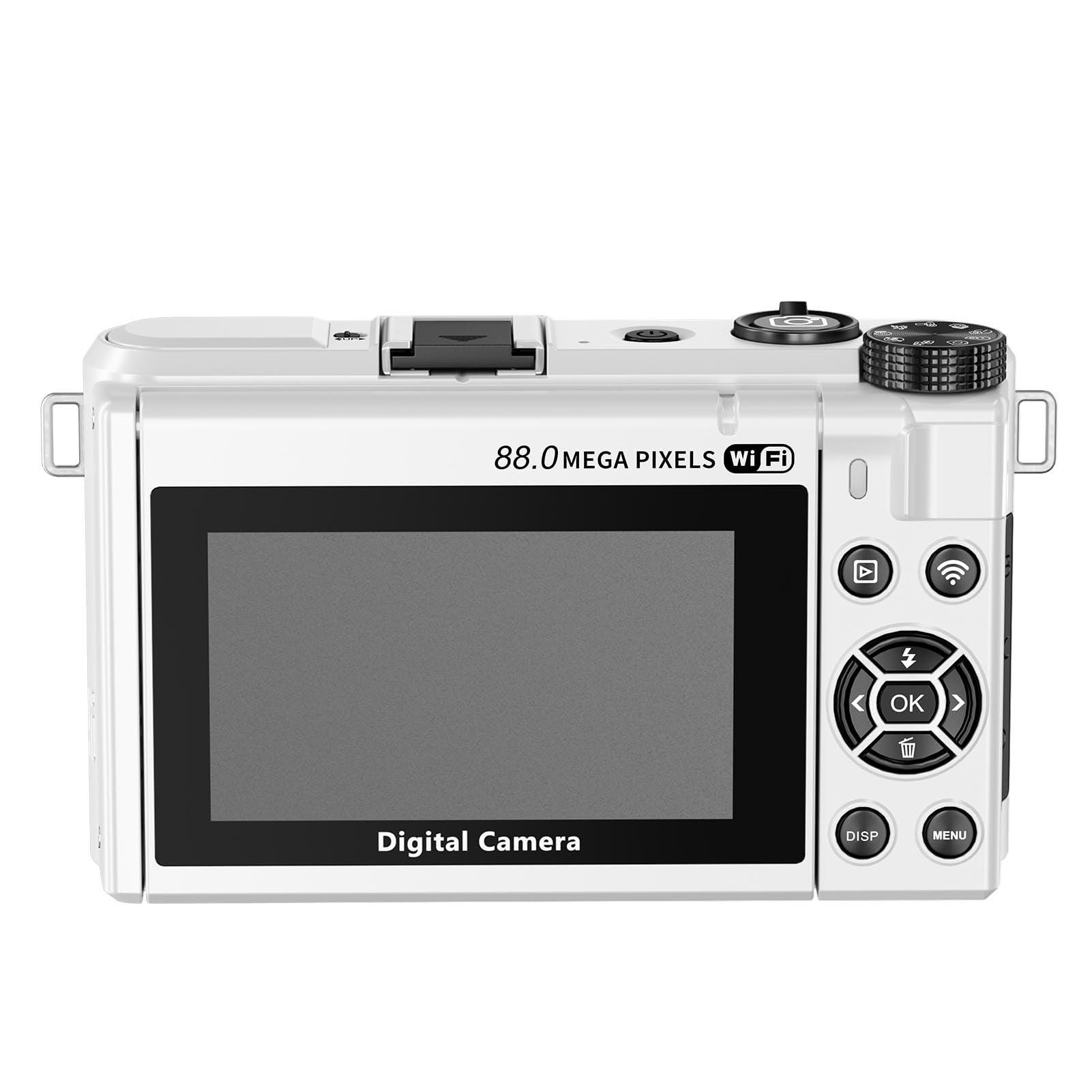 Aparat Cyfrowy 8K 88 MP Kamera z 18-krotnym Zoomem Kamera z 18-krotnym Zoomem Cyfrowym Autofokusem 18x Wi-Fi do Vlogowania 3-calowy Ekran klapką Filtry światła (Biały)