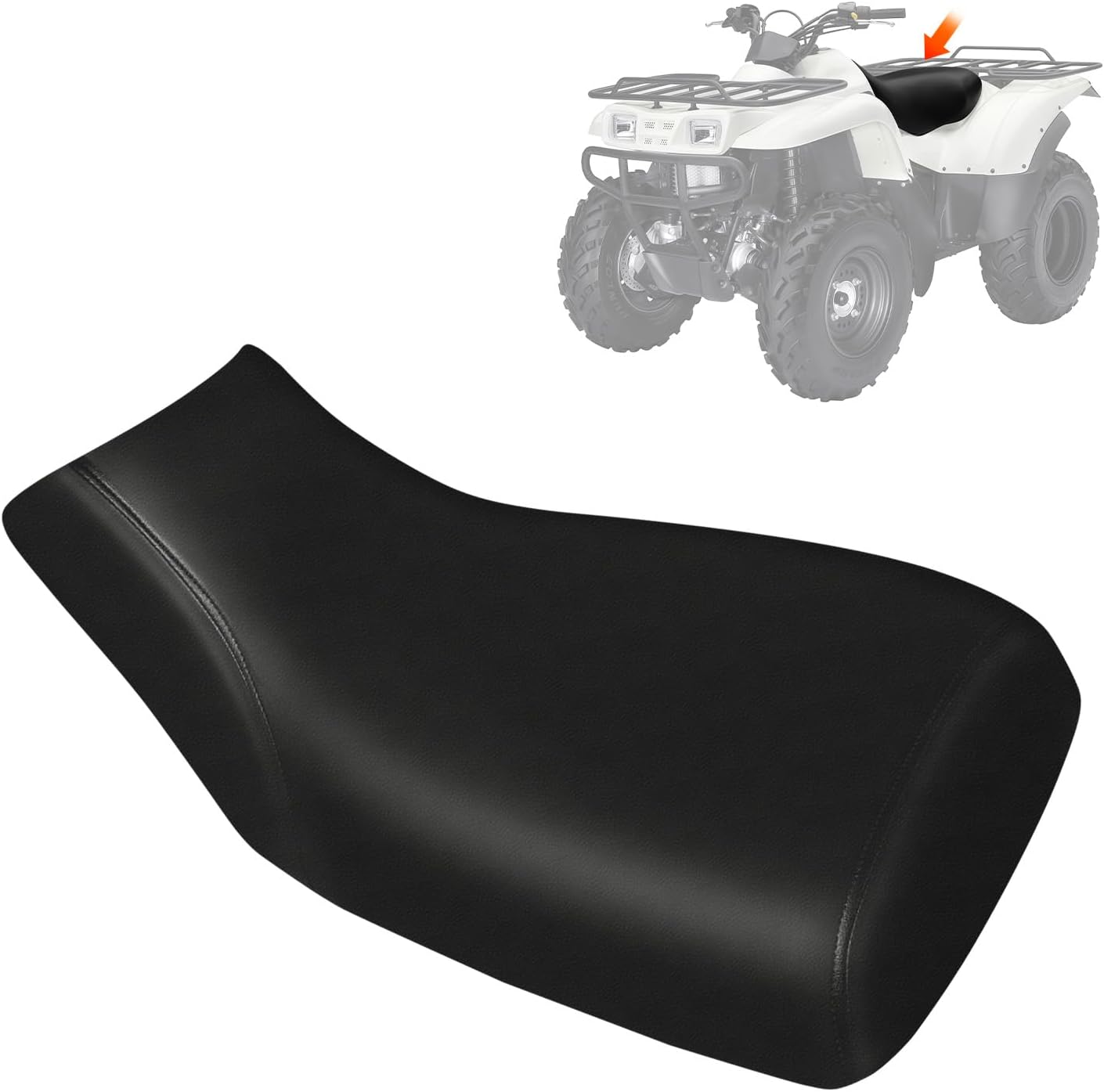 Seat Cover Compatible with 2002-2009 Suzuki Ozark LTF250, Heavy Duty Leather ATV Seat Cover Replacement, Black