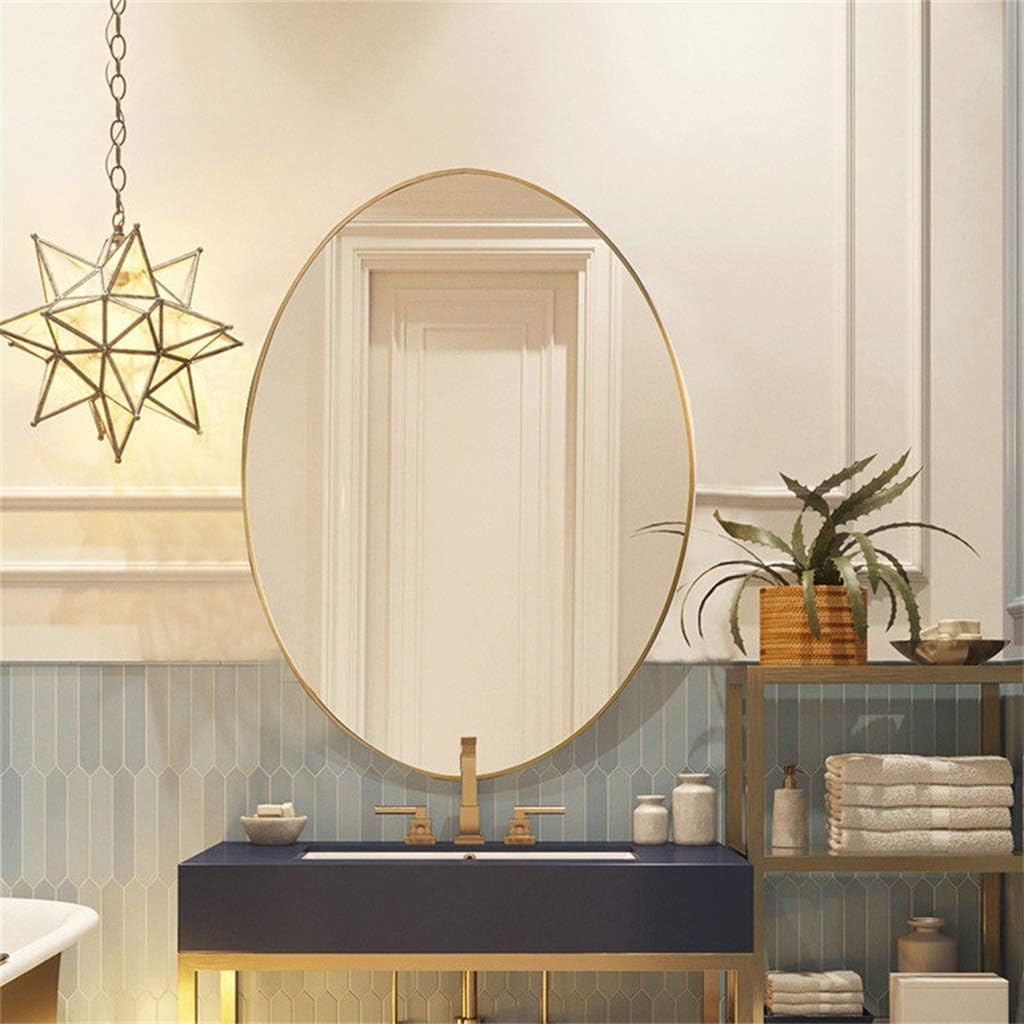 モダン スタイリッシュ 楕円形 壁 ゴールド 304 ステンレススチール フレーム 強靭 色あせしにくい 酸化しにくい (サイズ:5