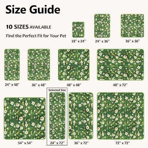 Image of Washable Pee Pads for Dogs 24 inchx72 inch 2 Pack Reusable Puppy Potty Pad | Super Absorbent Waterproof NonSlip LeakProof Crate&Playpen Floor Mat for Cats, Rabbits, Guinea Pigs, Whelping & Housebreaking