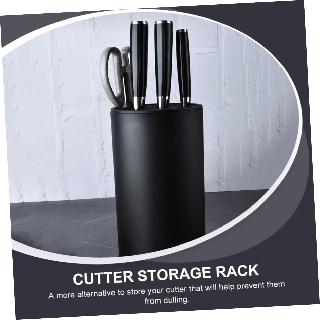 IMIKEYA Detachable Plastic Knives Rack Kitchen Cutter Holder Black Household Tool Storage with Strong Bearing Capacity and Space Saving Design for Organized Countertops