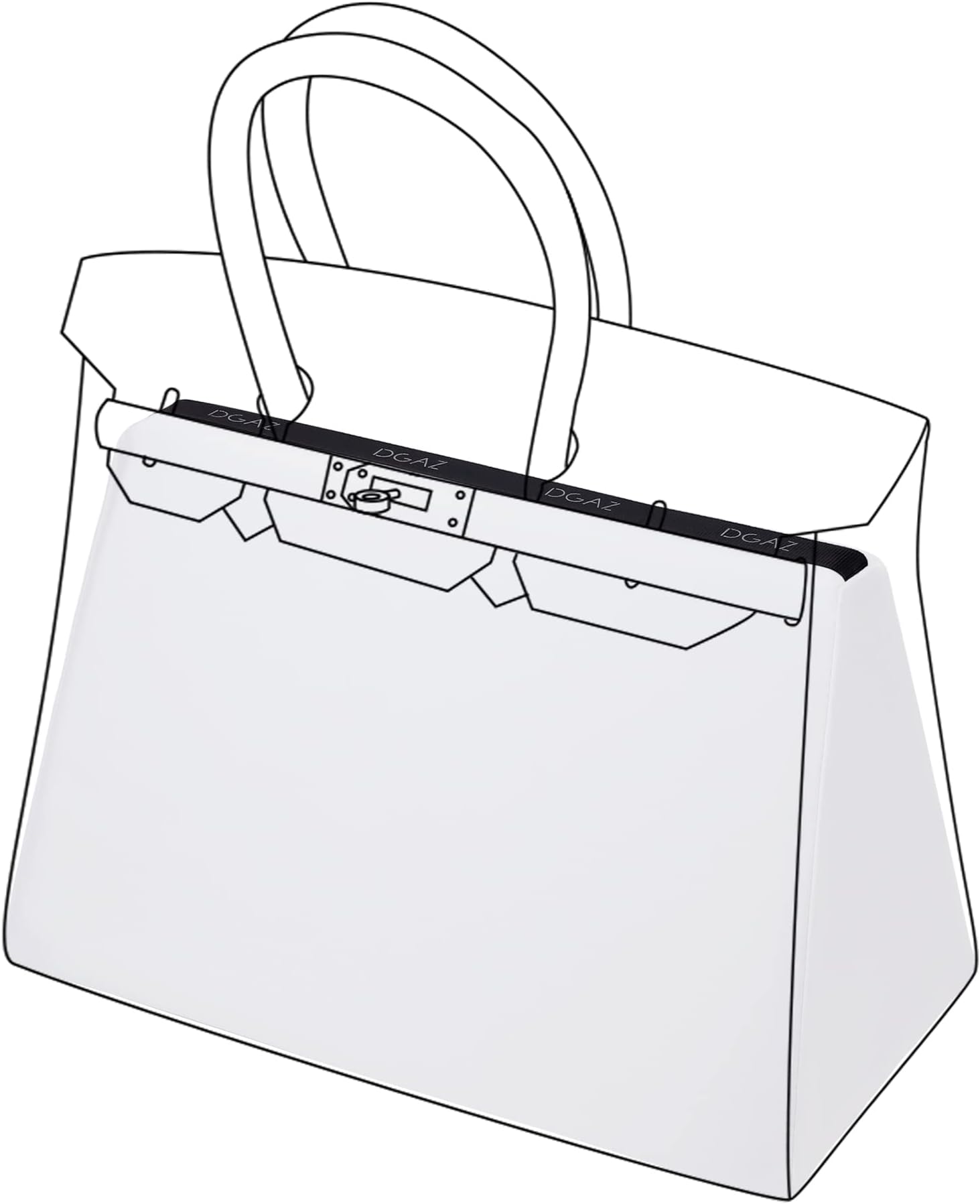 DGAZ Purse Pillow Shaper Insert,Luxury Handbag Tote Shapers , Memory Foam- Fits Birkin25/30/35/40 Bags (White, BK25)