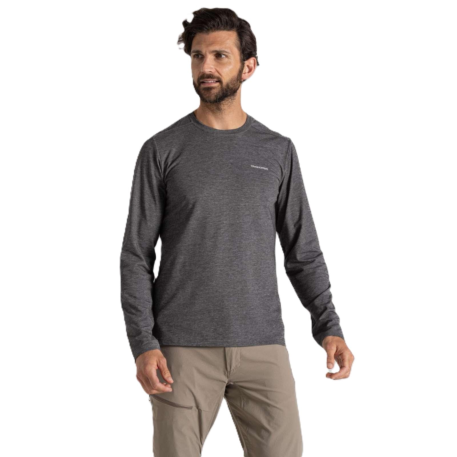 Craghoppers Men's Black Pepper Marl Nosilife Abel Top (Cmt1008)