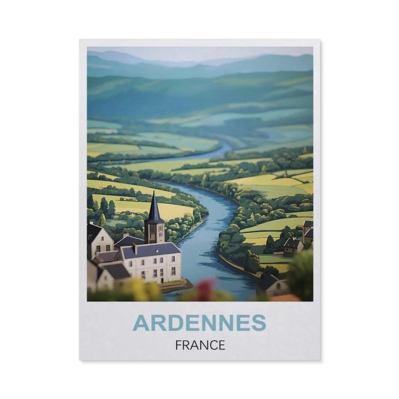 Vintage Art Metal Signs Funny Sign，Ardennes France(30x40cm）