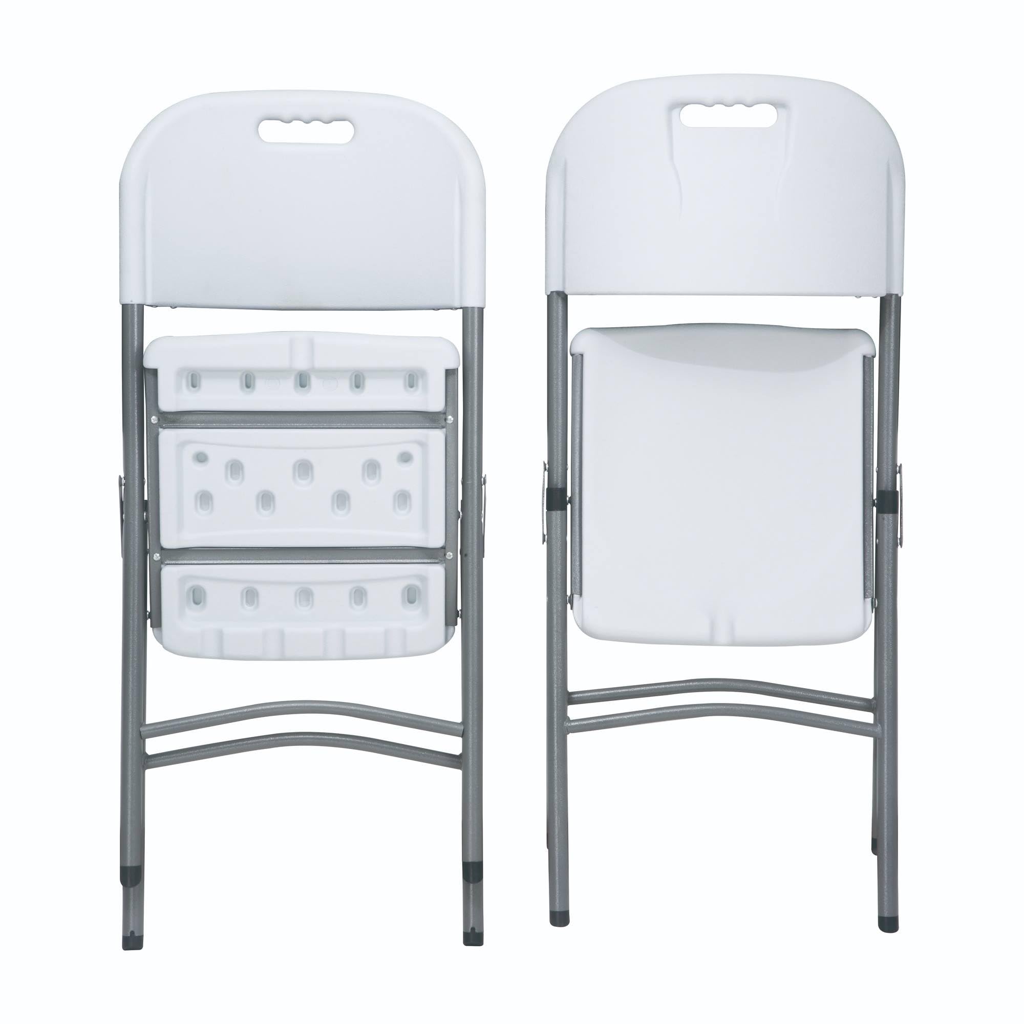 WELL HOME MOBILIARIO & DECORACIÓN Set de 4 Sillas, 5cm Plegable para Exteriores, Blanco, 51x45x85,5