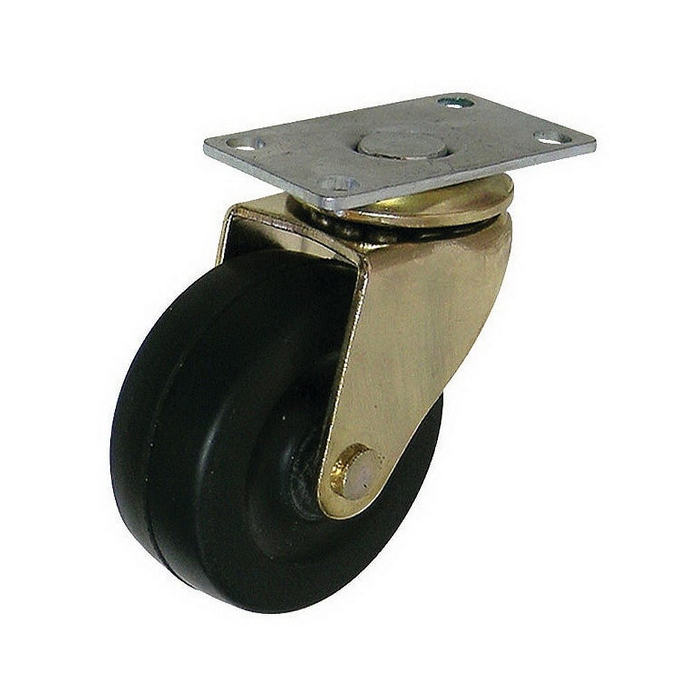 Richelieu Hardware F28469 Heavy-Duty Furniture Swivel Caster, 1-31/32 in (50 mm) Wheel Diameter, Brass, Black