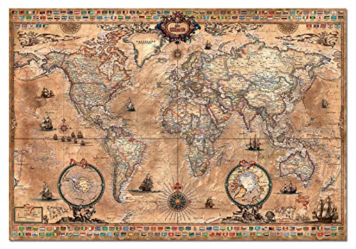 Educa - Antike Weltkarte | Puzzle 1.000 Teile für Erwachsene ab 14 Jahren, Historische Landkarte Vintage Atlas (15159) – Ansicht 2