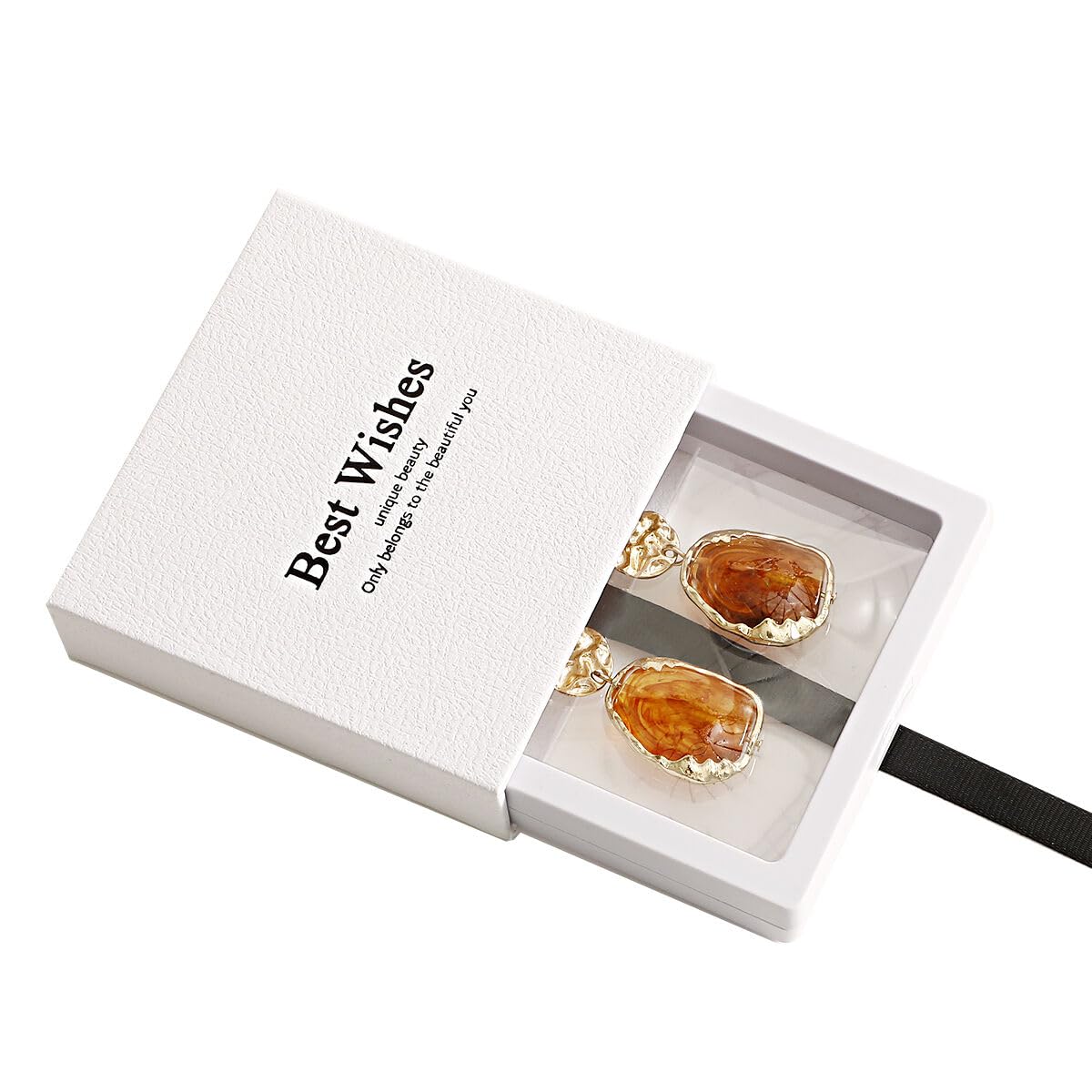 PUPPYSEW 40 PCS Transparent PE Fi lm Jewelry Storage Box, 3D Floating Display Jewelry Box for Ring Earring Necklace Bracelet - Dustproof & Portable (White)