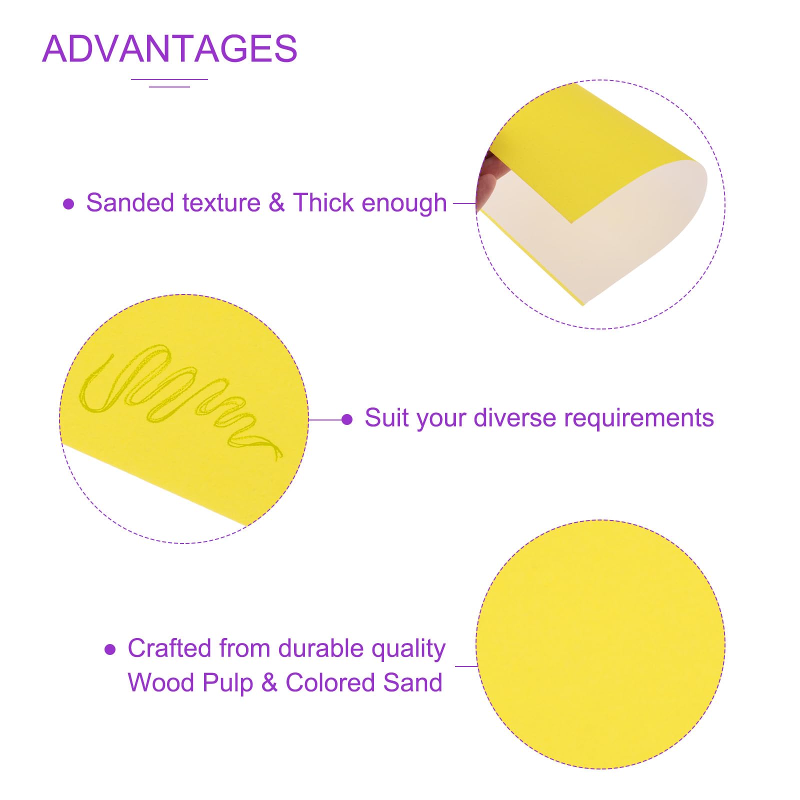 DMiotech 10 Pack Yellow Sanded Pastel Art Paper, 10 x 15 Inch, 160GSM, 10 Sheets - Image 4