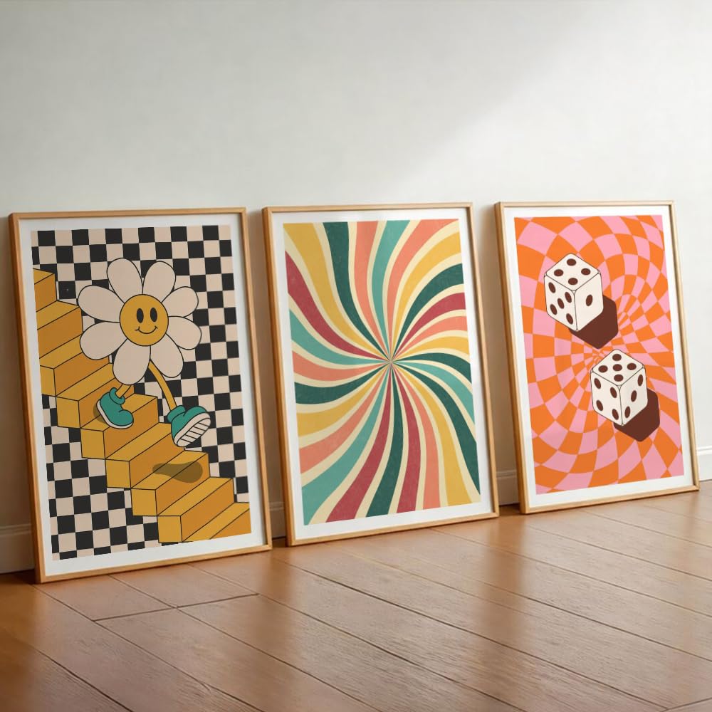 Karaaly Set of 3 Flower Wall Painting for Bedroom & Painting -9