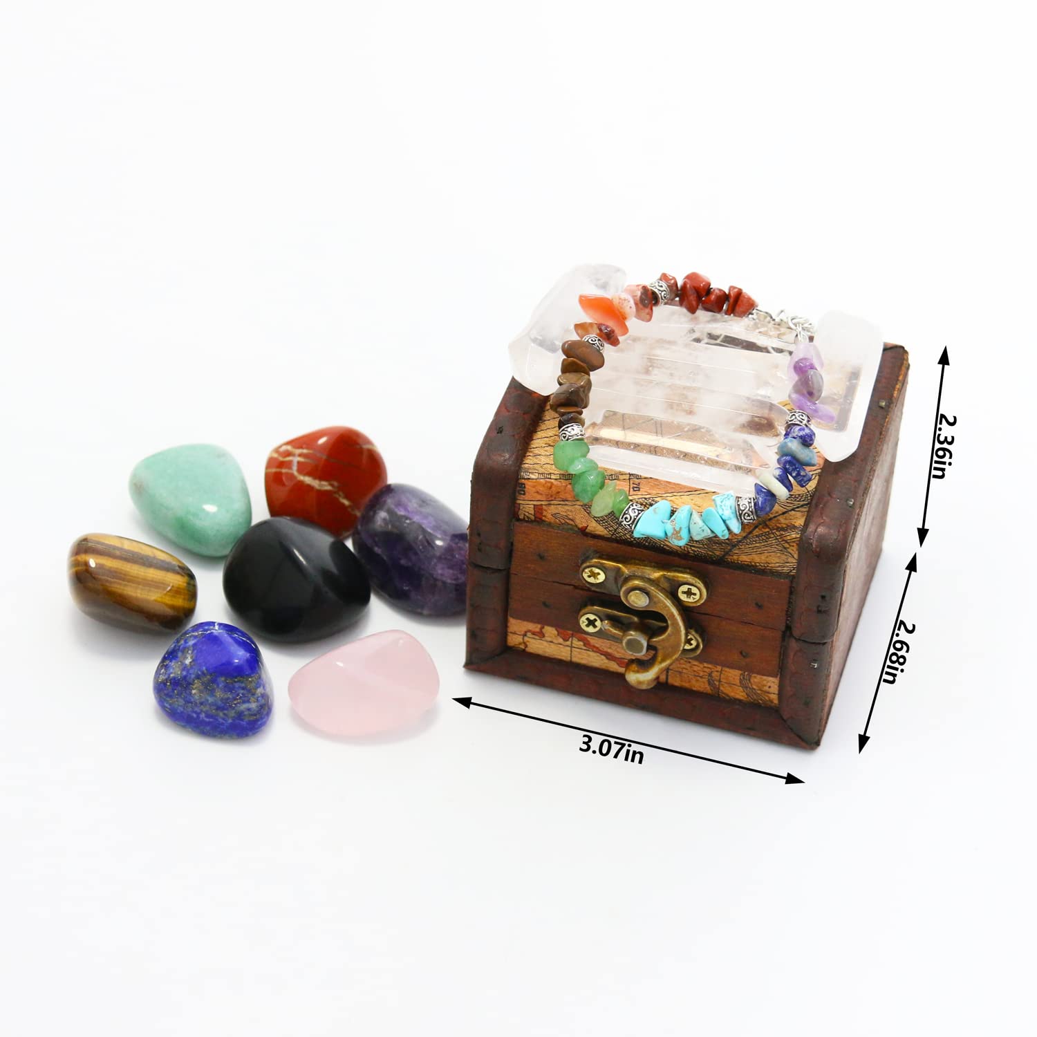 Amazon.com: Crystals and Healing Stones Set in Wooden Display Box