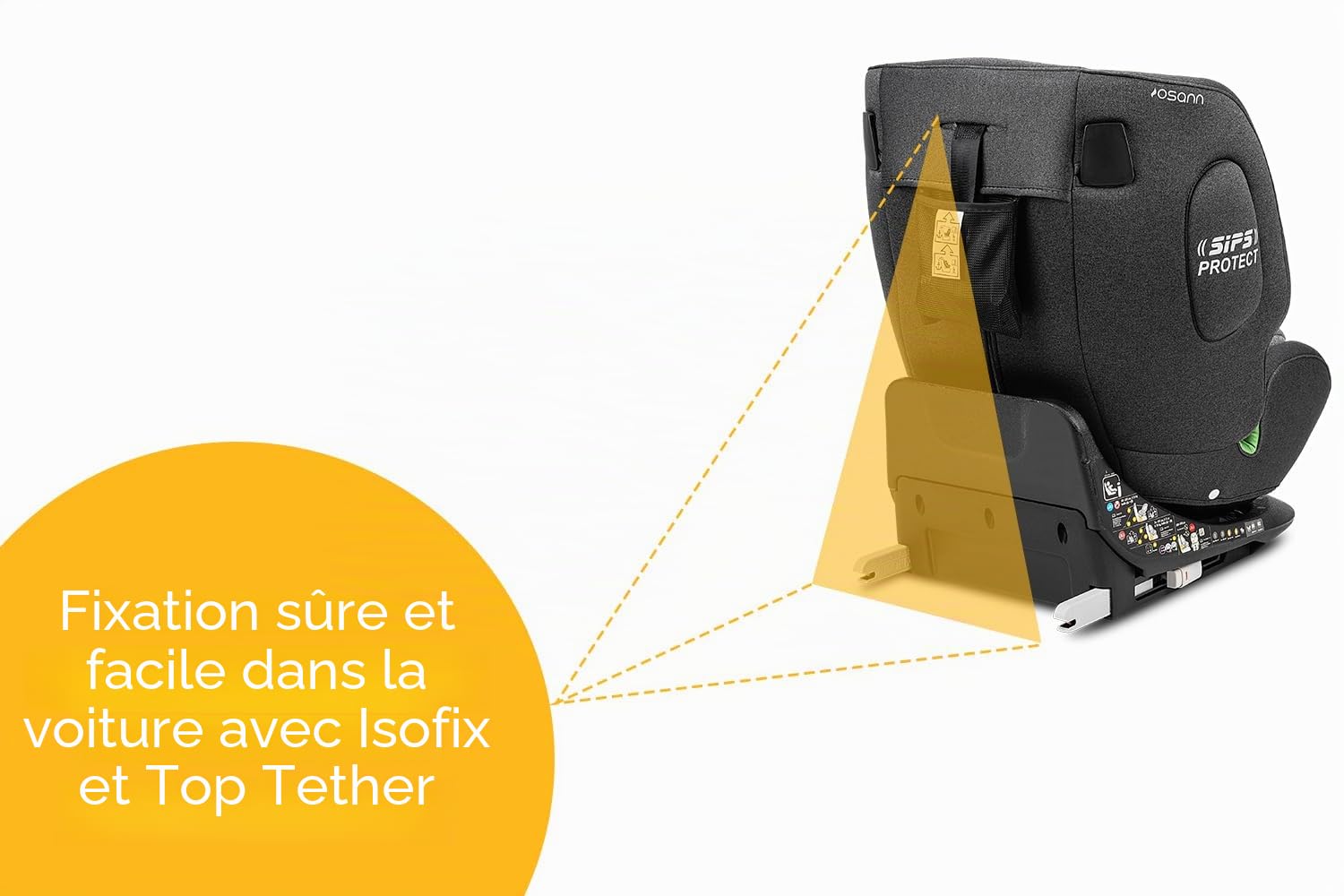 OSANN - Siège auto bébé/enfant One360 Rotatif 360° Isofix - 40-150 cm - 0 à 12 ans - Groupe 1/2/3 - Gris, Hauteurs 14 positions, Dos/Face à la route, Supports magnétiques pour sangles d'épaules