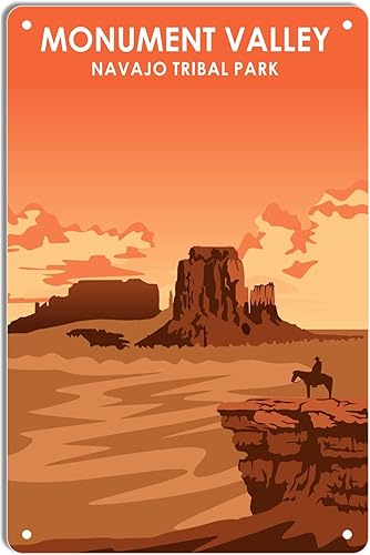 STOOKI Letrero de lata retro, Monument Valley Navajo, placa de metal, diseño vintage para el hogar, cocina, bar, pub, hombre, cafetería, habitación,