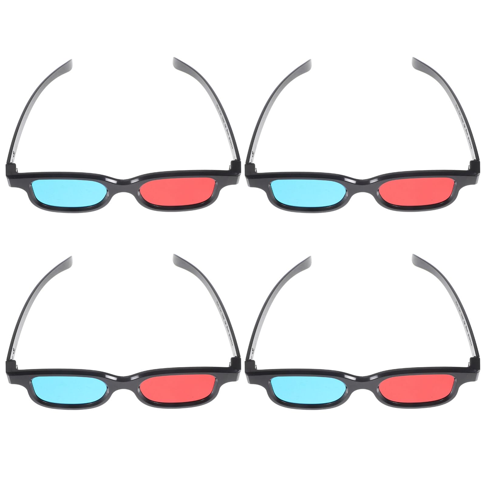 ARTIBETTER 4 Pcs 3D Moives Games Glasses 3D Red Blue Glasses Viewing Glasses for Cyan Anaglyph Style Home Theater 3D Moives Games TV
