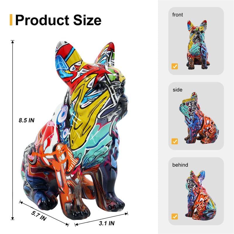 Amazon.co.jp: グラフィティ フレンチブルドッグ像 - カラフルな動物の