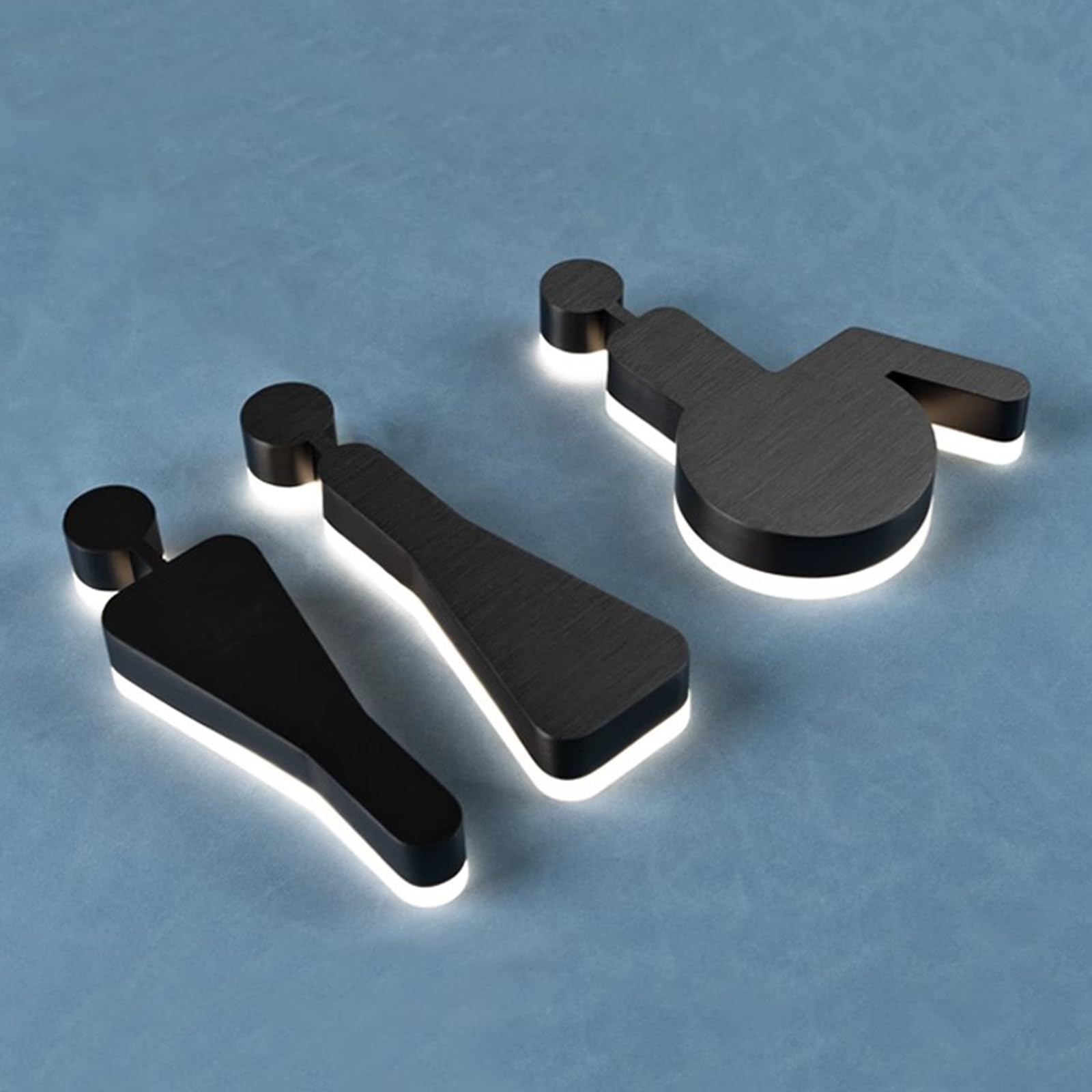Letreros de aseos, 2 piezas, señales de orientación baño acero inoxidable, alto 8 pulgadas, for negocios, bar centro comercial, negro | A