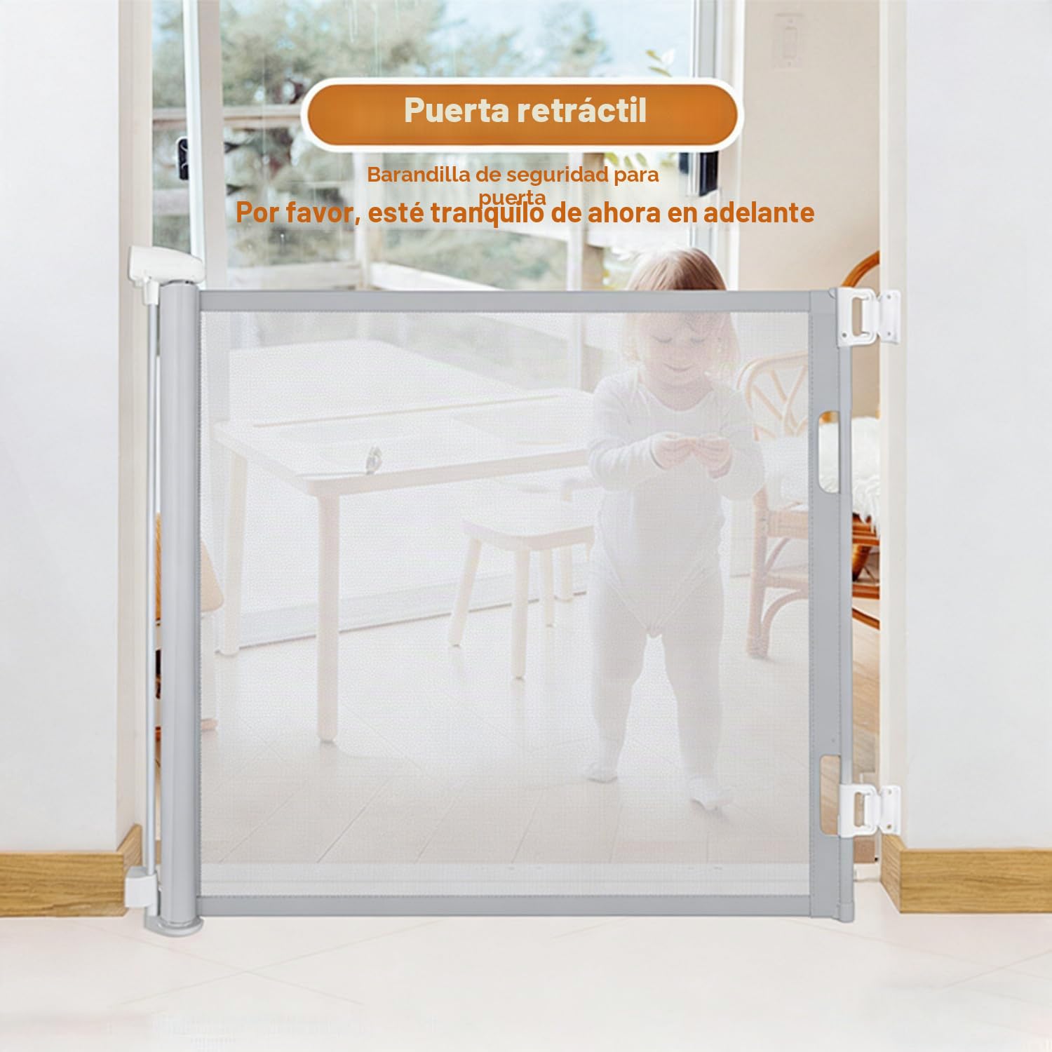 Barrera Seguridad Niños Escalera Extensible 0-150cm, Puerta para Perros, Operación Silenciosa con Una Sola Mano, Altura 86 Cm, para Escaleras Pasillos Interiores Exteriores, Gris