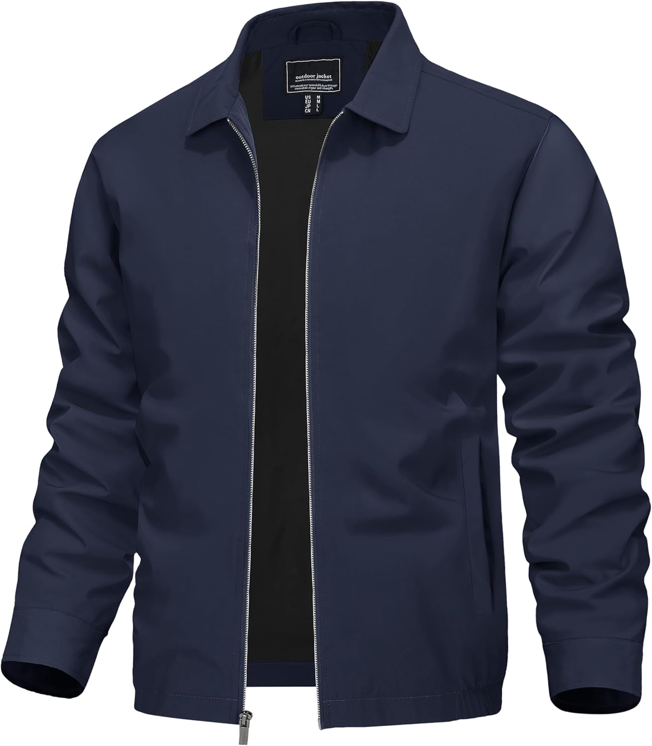 TACVASEN Mens Lightweight Windbreaker Full Zip Up Laydown Collar Jackets Light Casual Coat with Zip Pockets TACVASEN Mens Lightweight Windbreaker Full Zip Up Laydown Collar Jackets Light Casual Coat with Zip Pockets