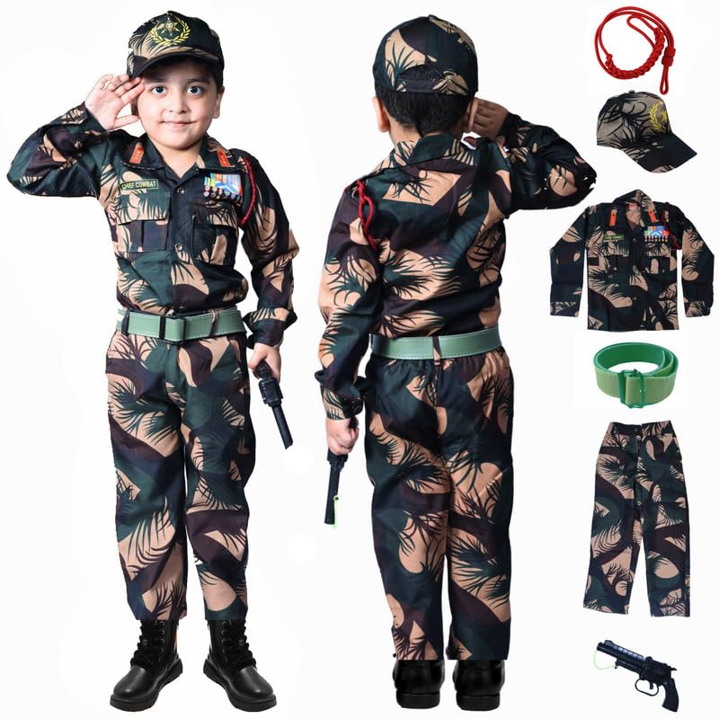 Image of Sarvda Kids Fancy Dress Costume Set | Police, Army Soldier, Pilot, Doctor, Subhash Chandra Bose & Community-Helper Outfit for Boys & Girls