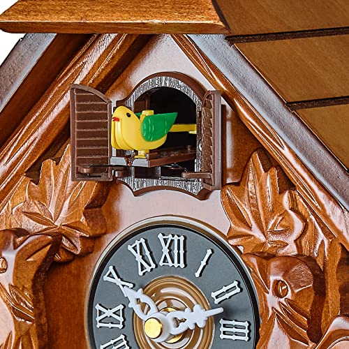 Reloj de cuco con decoraciones de madera fina y movimiento de cuarzo 6