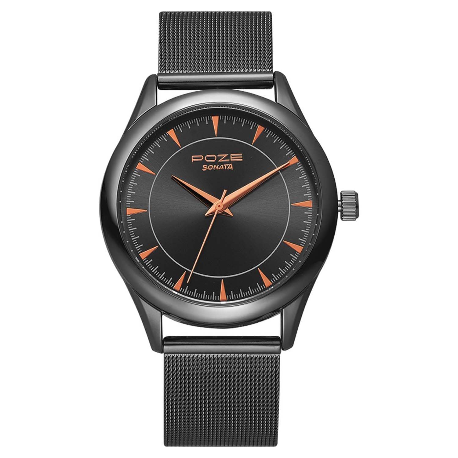 Sonata Poze Quartz Analog Grey Dial Stainless Steel Strap Watch