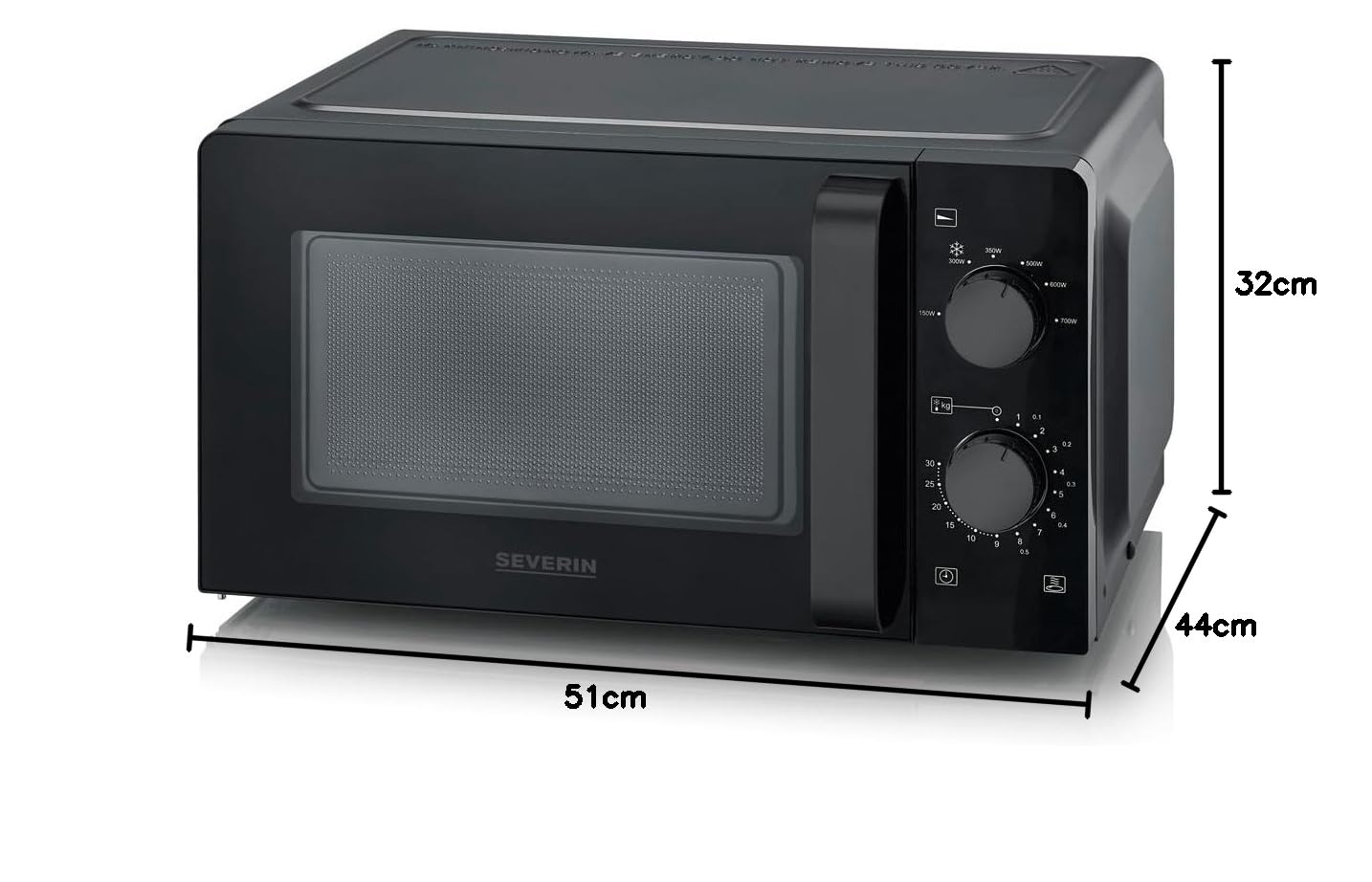 SEVERIN MW 9587 schwarz Mikrowelle mit Glasboden