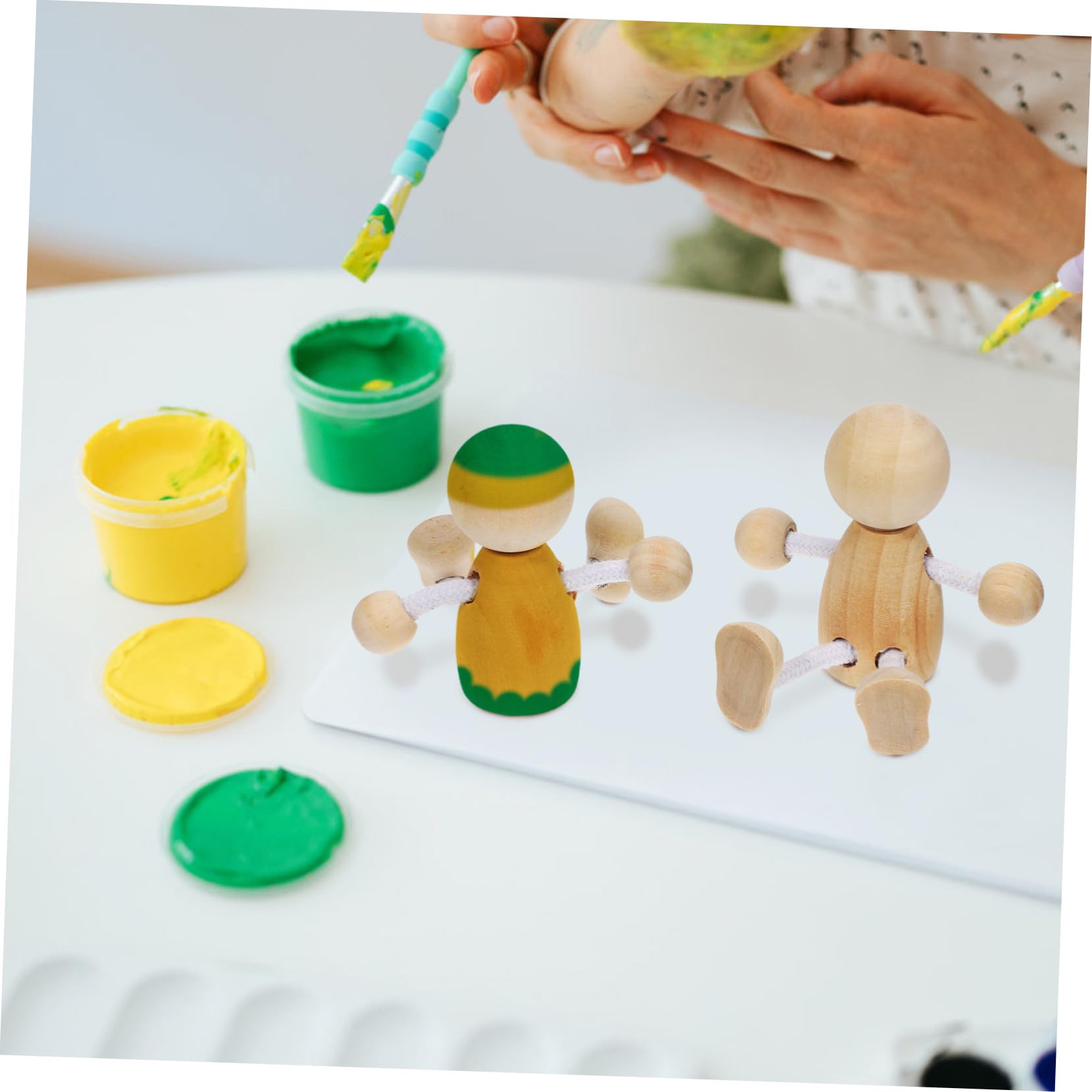 16 Piezas Muñecas de Madera para Pintar Figuras Pequeñas de Madera sin Terminar para Manualidades DIY Juguetes Creativos Seguros para Decoración Artesanal
