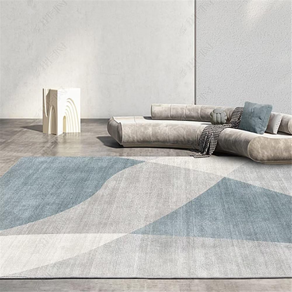 Tapis de balcon bleu pour sol froid et grand tapis salon doux enfant 200x300