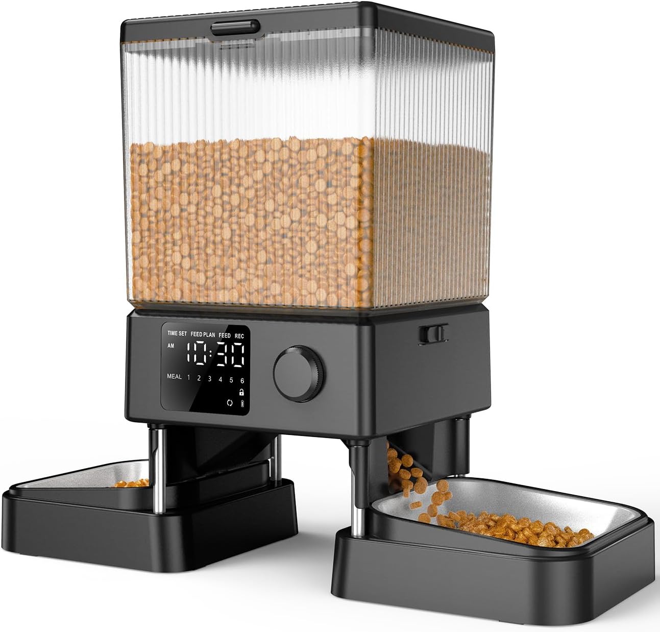 oneisall Automatic Dial Cat Food Dispenser for 2 Cats, 20 Cups