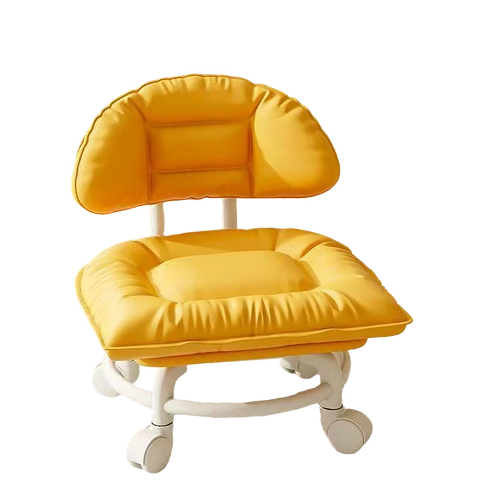 Rolling Low Stool with Backrest (yellow)