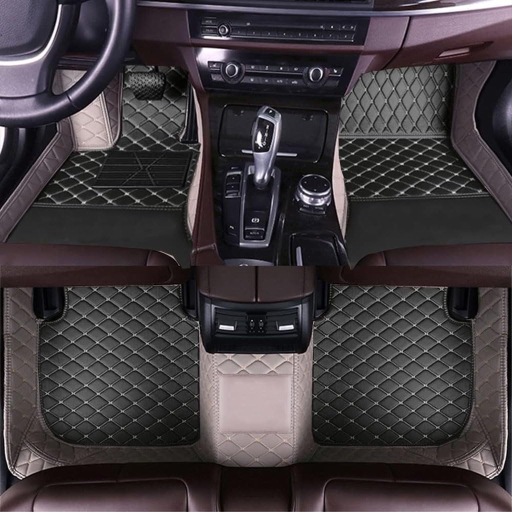 Tapis de voiture pour Acura MDX 2007-2018 en cuir gris et noir