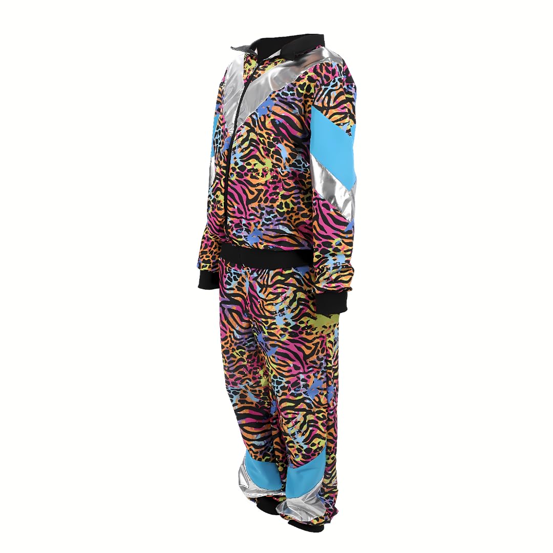 AENEY 80S 90S Fancy Dress, Shell Suit Fancy Dress, Neon Tracksuit Clothes Retro Style Outfit for Carnival Party Stage Performance Costumes - Image 4