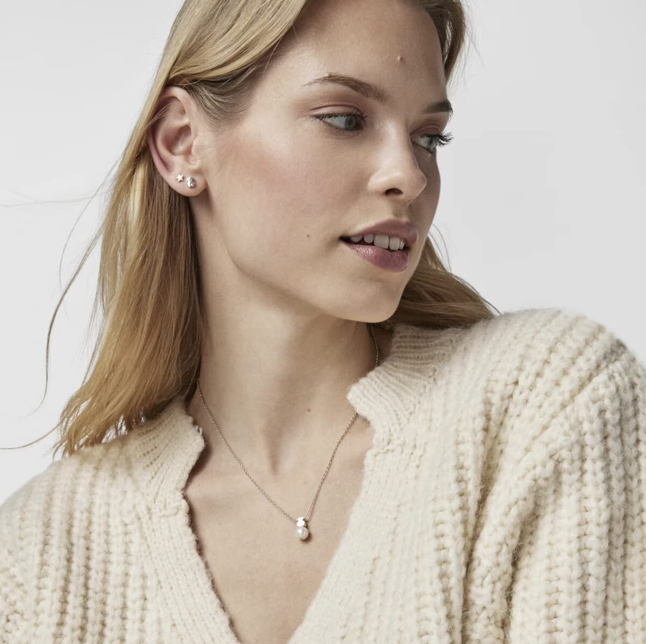 TOUS Collar de Plata de Primera Ley para Mujer con Motivo de Oso y Perla de 0,8cm, 45cm de Largo, Atemporal y Versátil, Colección Sweet Dolls