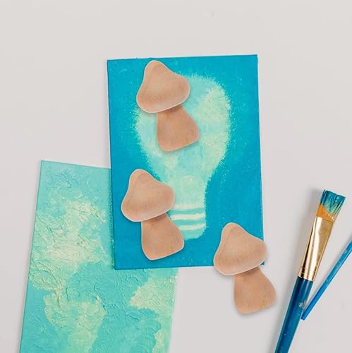 Miniatura 7 de Juego de 60 piezas de hongos de madera naturales sin terminar con formas de hongos, figuras de hongos, mini muñecas de madera para artes y