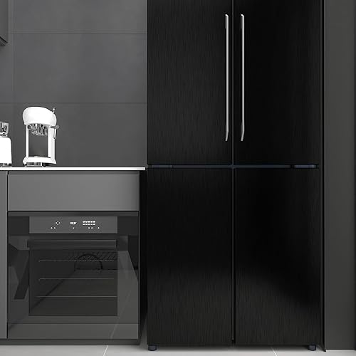 Miniatura 2 de Papel de contacto de acero inoxidable negro bronce de 17.7 x 100 pulgadas para electrodomésticos, papel tapiz metálico cepillado para pegar y