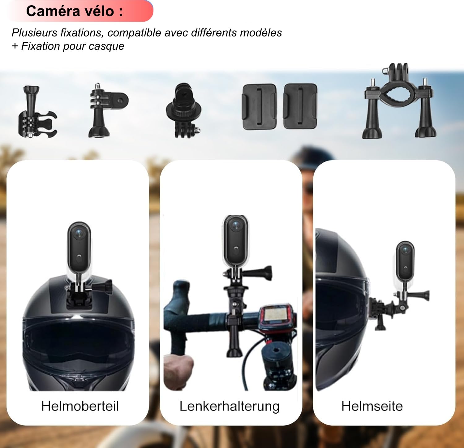TKMARS Mini Caméra Sport Moto 1080P, Caméra Action WiFi avec Fixation Magnétique et Clip 360°, Étanche 30m, Grand Angle 120° POV, Idéale pour Casque, Vélo, Ski, Vlog(Noir)