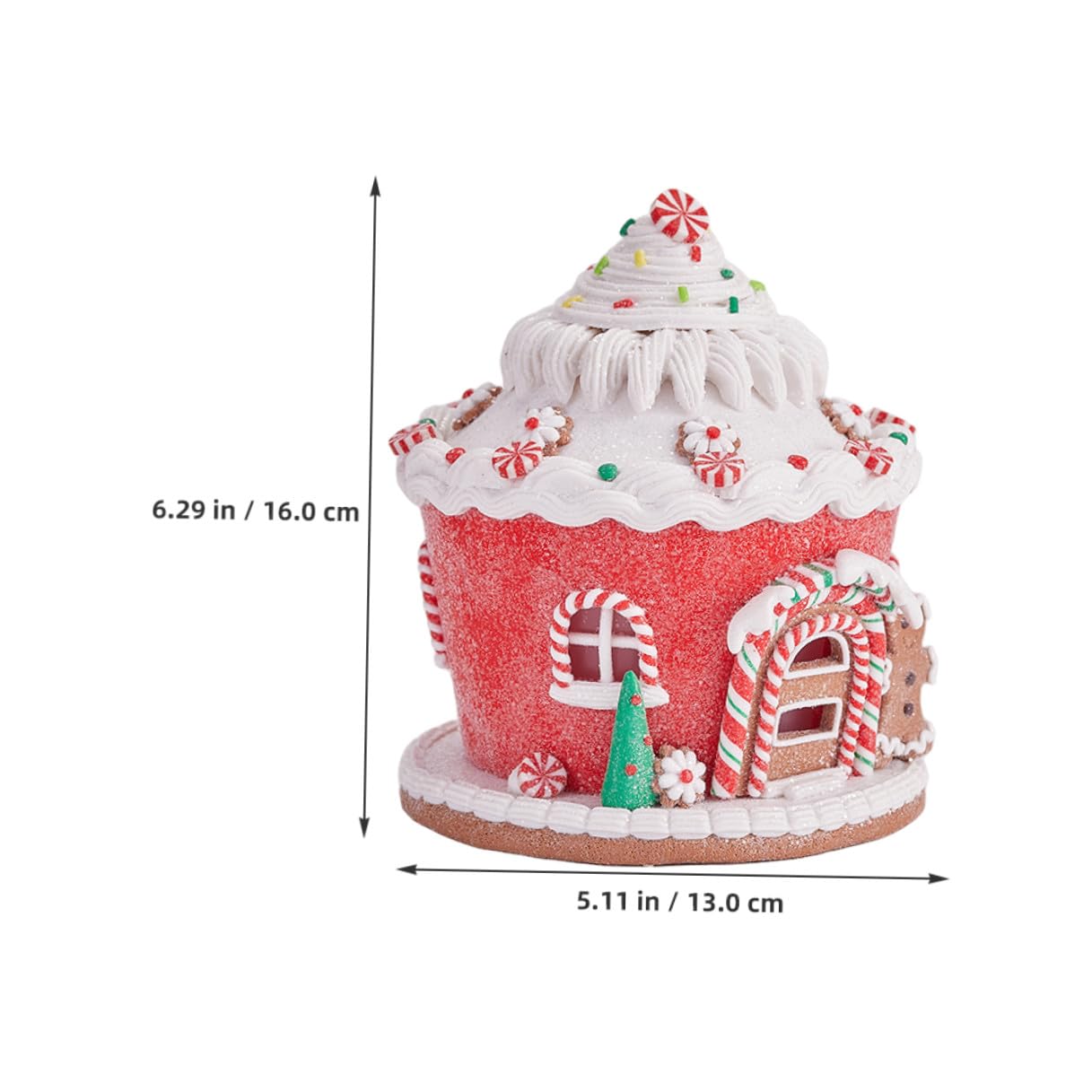 Castillo de Arcilla y casita navideña de Resina Pueblo de Pan de Jengibre decoración Colgante del Techo Adorno navideño de la casa de Pan de Jengibre Adornos