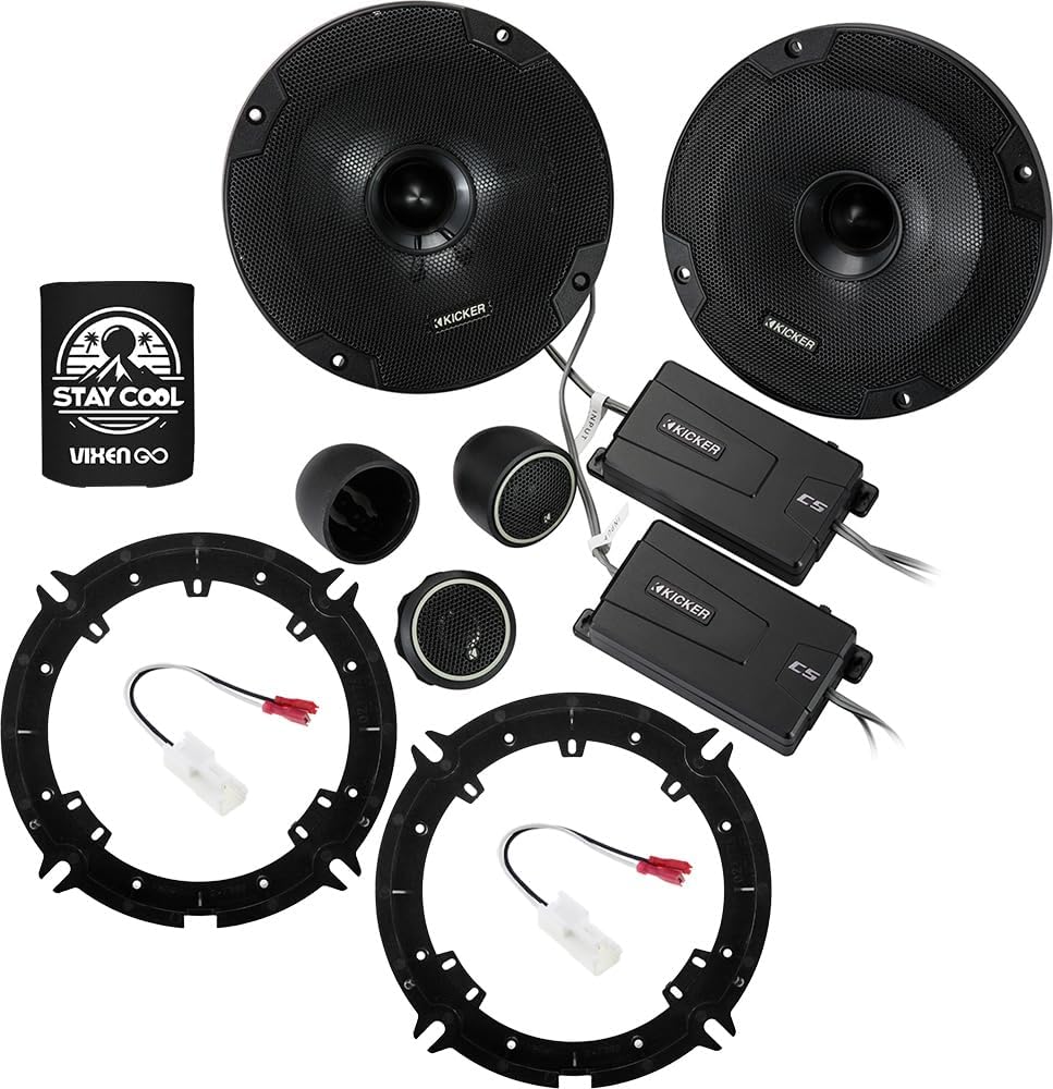 KICKER Speakers 6.75 inch for Kia Optima 2011-2015 Upgrade Kit - Pair of CS Series with Adapters and Harness, Component 6 3/4 Car Audio Front or Rear Door Speaker CSS674, 46CSS674