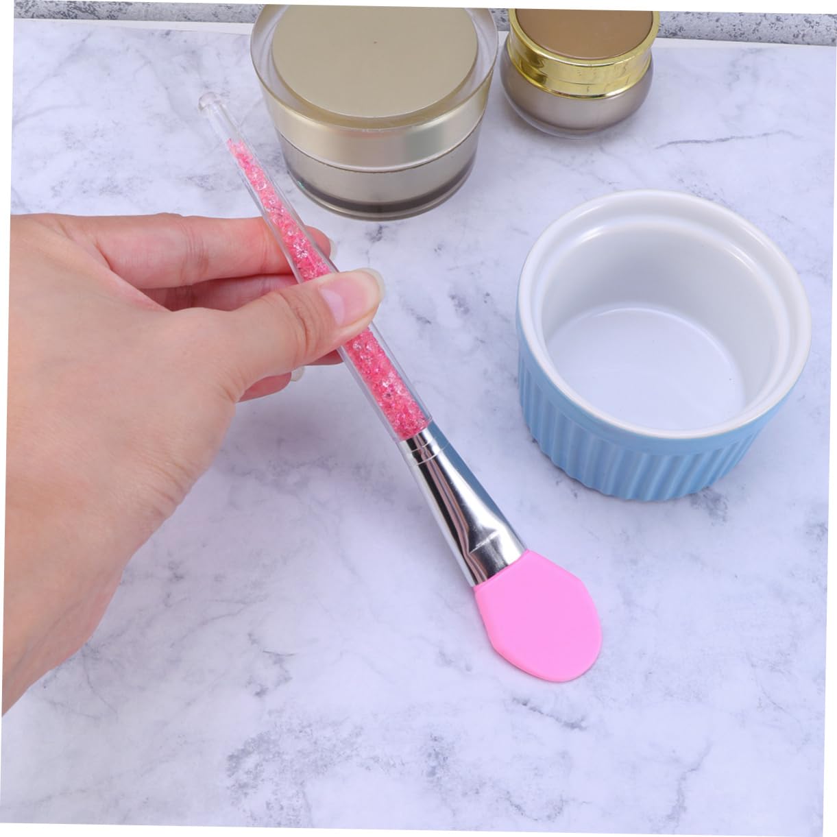 Ipetboom Facial Mask Brush Crystal Rod Makeup Brush Silicone Makeup Applicator for Women