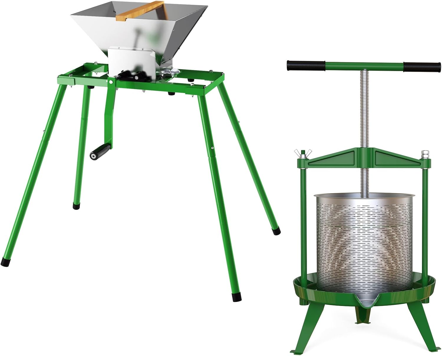 Heavy-duty Cross-beam Stainless Steel Fruit and Wine Press and Fruit and Apple Crusher with Stand