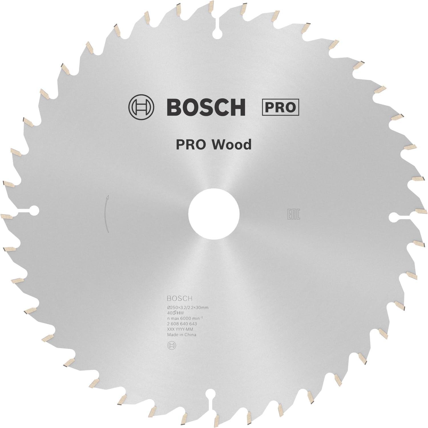 Bosch PRO Wood Cutting Mitre Saw Blade 250mm 40T 30mm