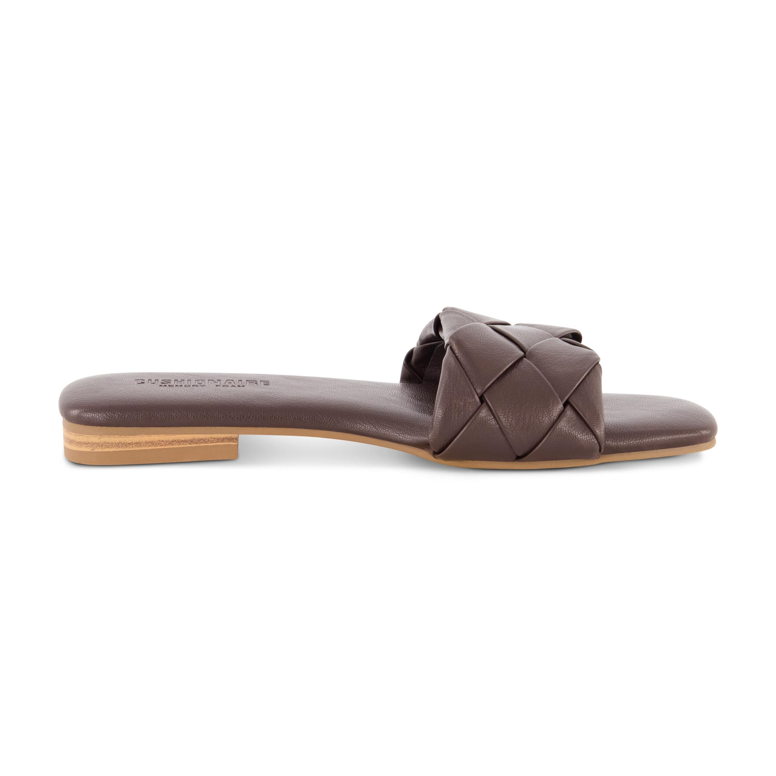 CUSHIONAIRE Women's Franca woven slide sandal +Memory Foam, Wide Widths Available