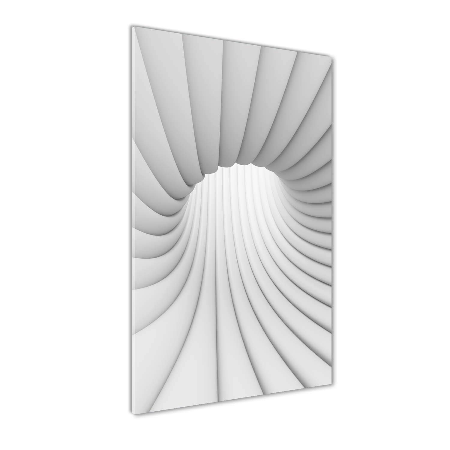 Image sur verre 60x120 cm tunnel d'abstraction blanc design contemporain panoramique