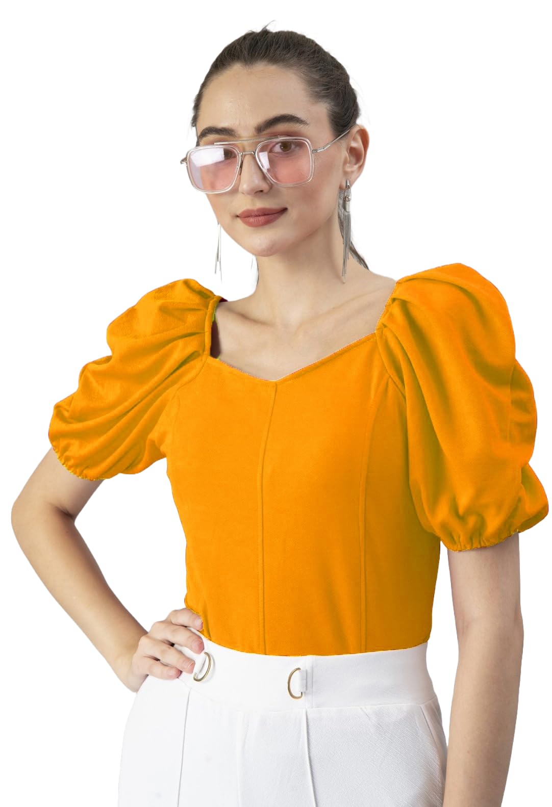 Puff Sleeve Sweetheart Neck Women's Trendy top| Puff Sleeve Top for Women-image-5