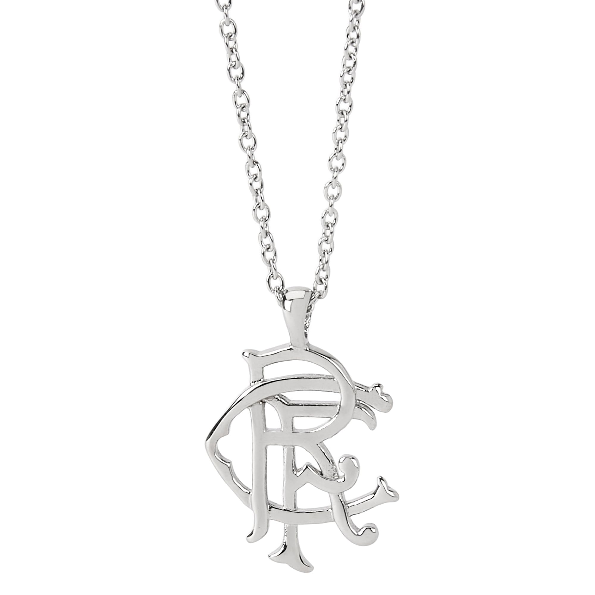 The Gift Scholars Officially Licensed Rangers FC RFC Scroll Necklace, Stainless Steel Chain, Men's Fan Jewellery