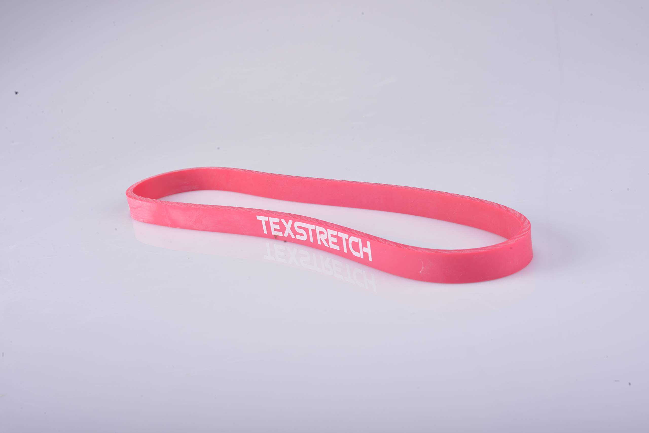 Texstretch T-Band (12" LFL)-12" LFL x 4.5mm Wall x 1/2" _Red Latex Loop Resistance Bands for Men and Women for Gym Workouts(12inch) (Red)
