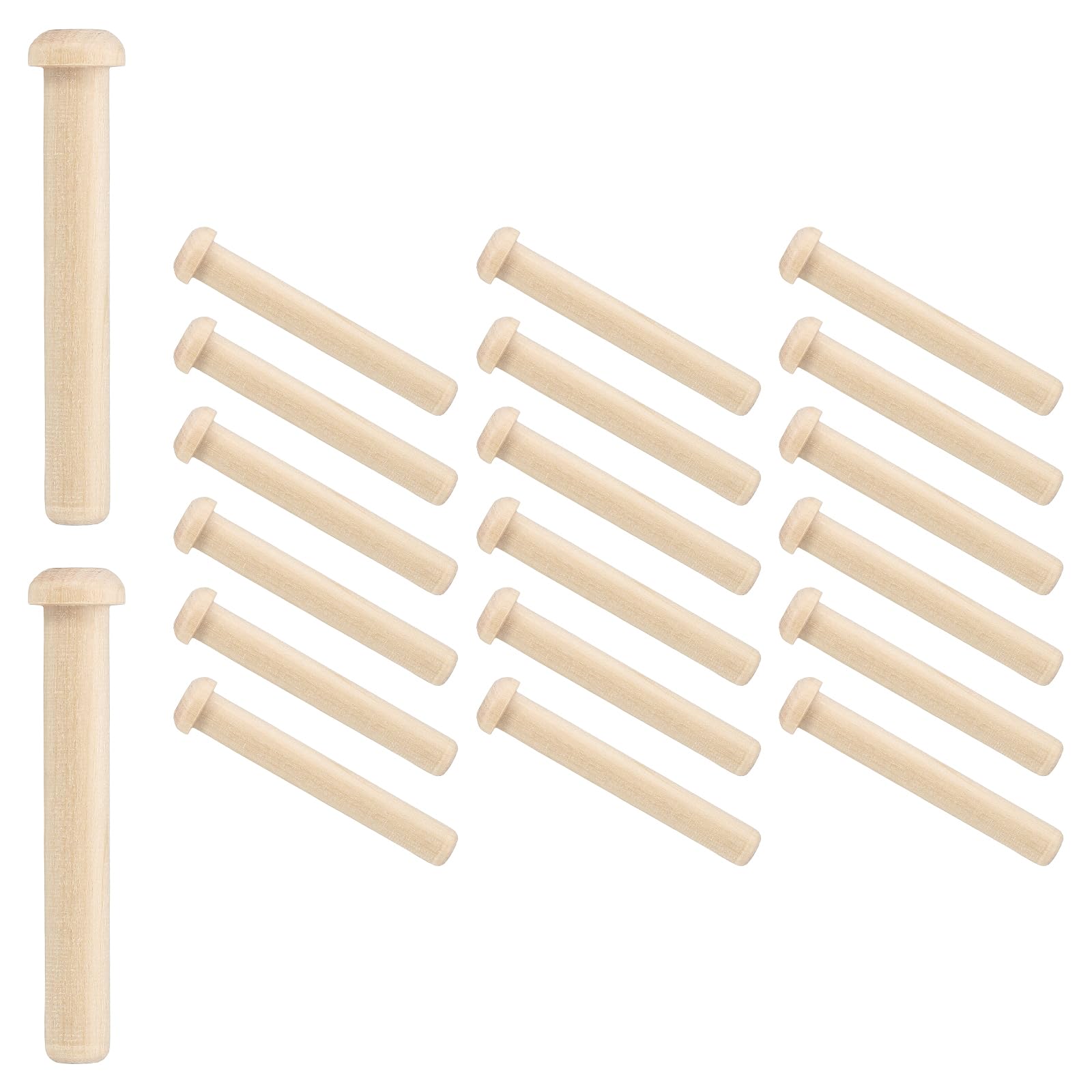 sourcing map Wooden Axle Pegs 11/32" Dia. 2-19/32" Length, Unfinished Wood Pegs for DIY Model Cars Trucks, 20pcs